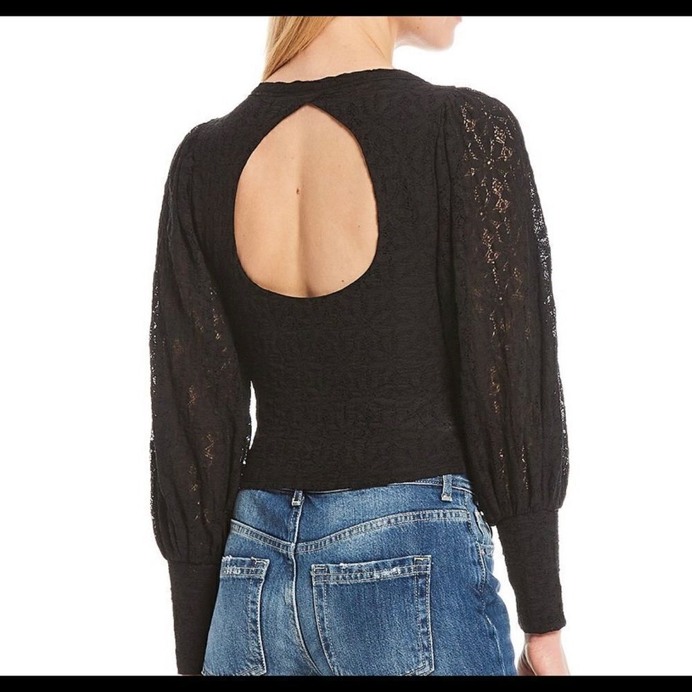NWT Free People Tea time long puff sleeve top, size XS boho whimsigoth lace‎ - Picture 2 of 15